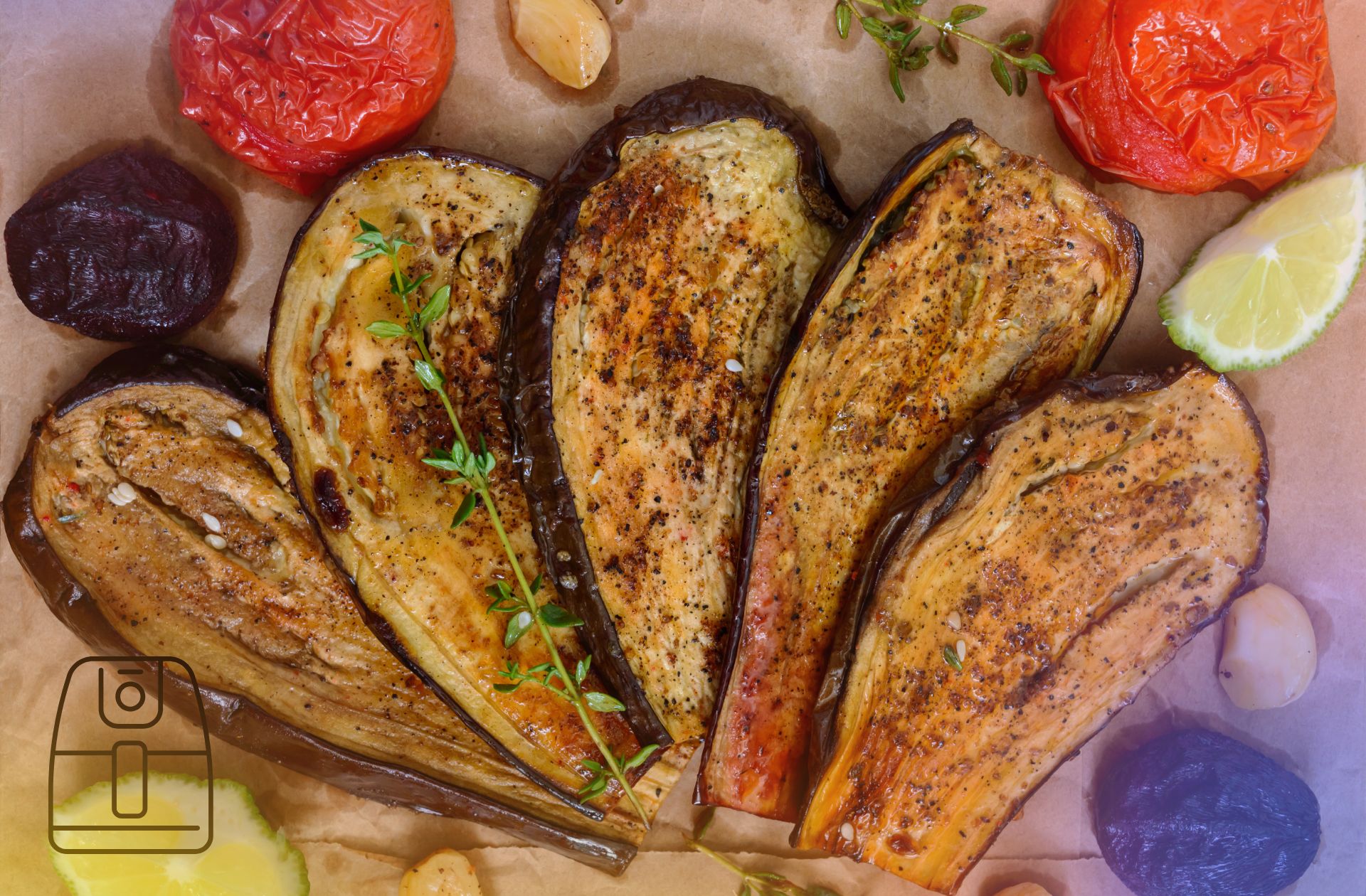 Aubergine met kruiden uit de Airfryer
