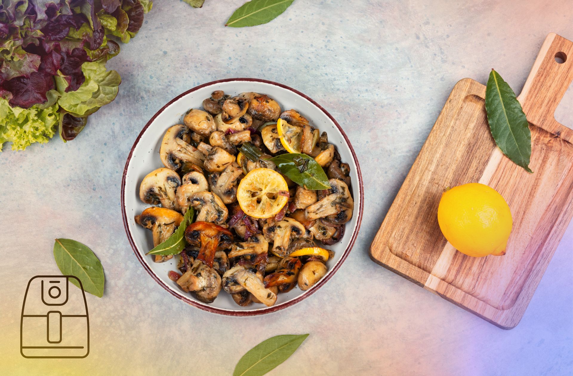 Champignons knoflook uit de Airfryer