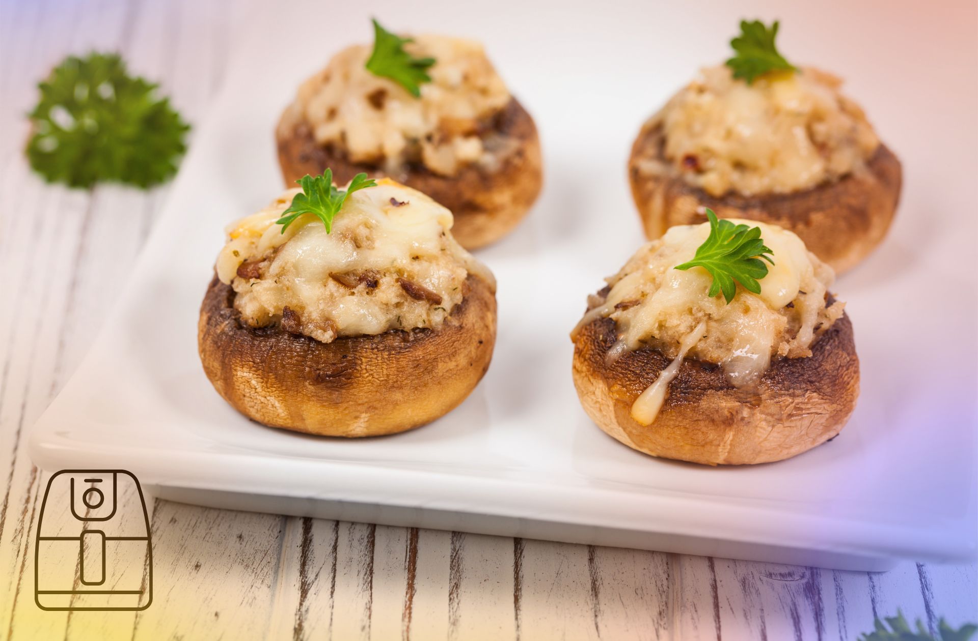 Kaas-gevulde champignons uit de Airfryer