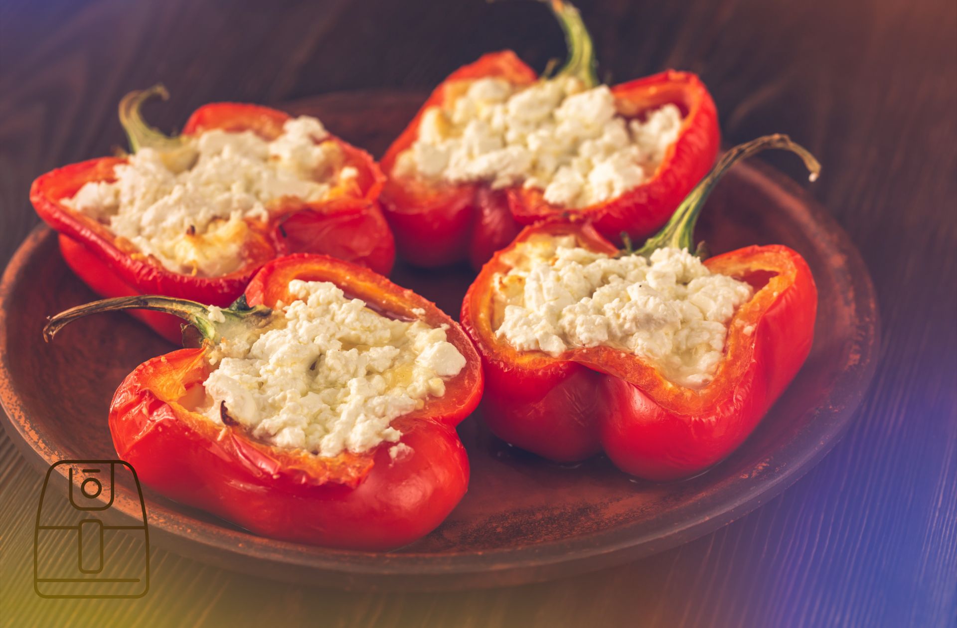 Paprika gevuld met feta uit de Airfryer